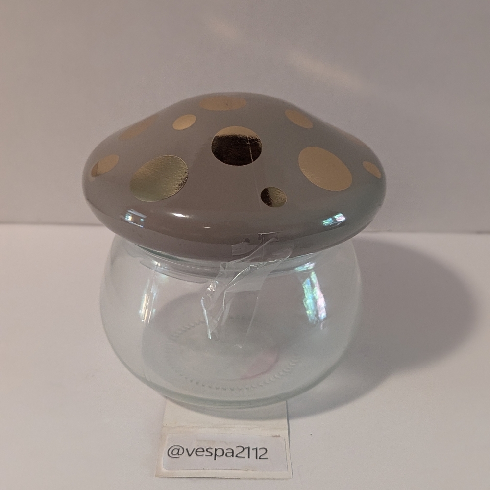 Target Bullseye Playground Thanksgiving Mushroom Glass Grey Top Jar Canister